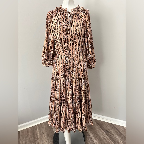 KOBI HALPERIN Whistler Animal Print Midi Dress Small $498 - Picture 1 of 8